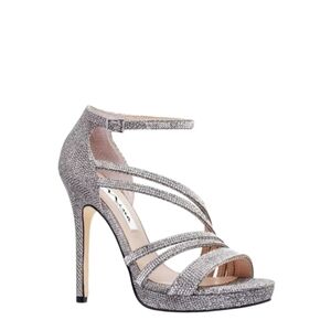 Nina Freya sparkle strappy evening shoe Size 10 Adjustable Ankle Strap New💞